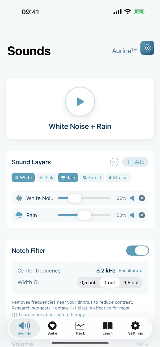 Aurina sound session layering relief sounds over your audio
