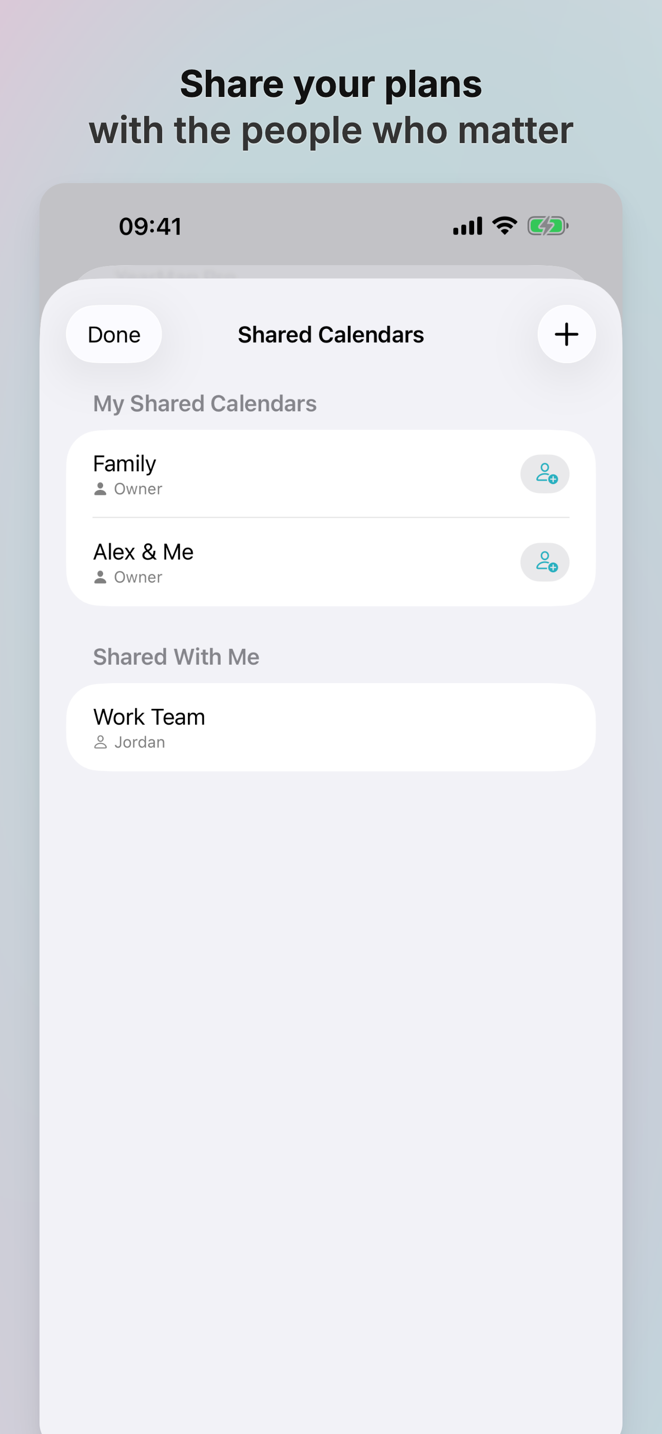 Shared calendars