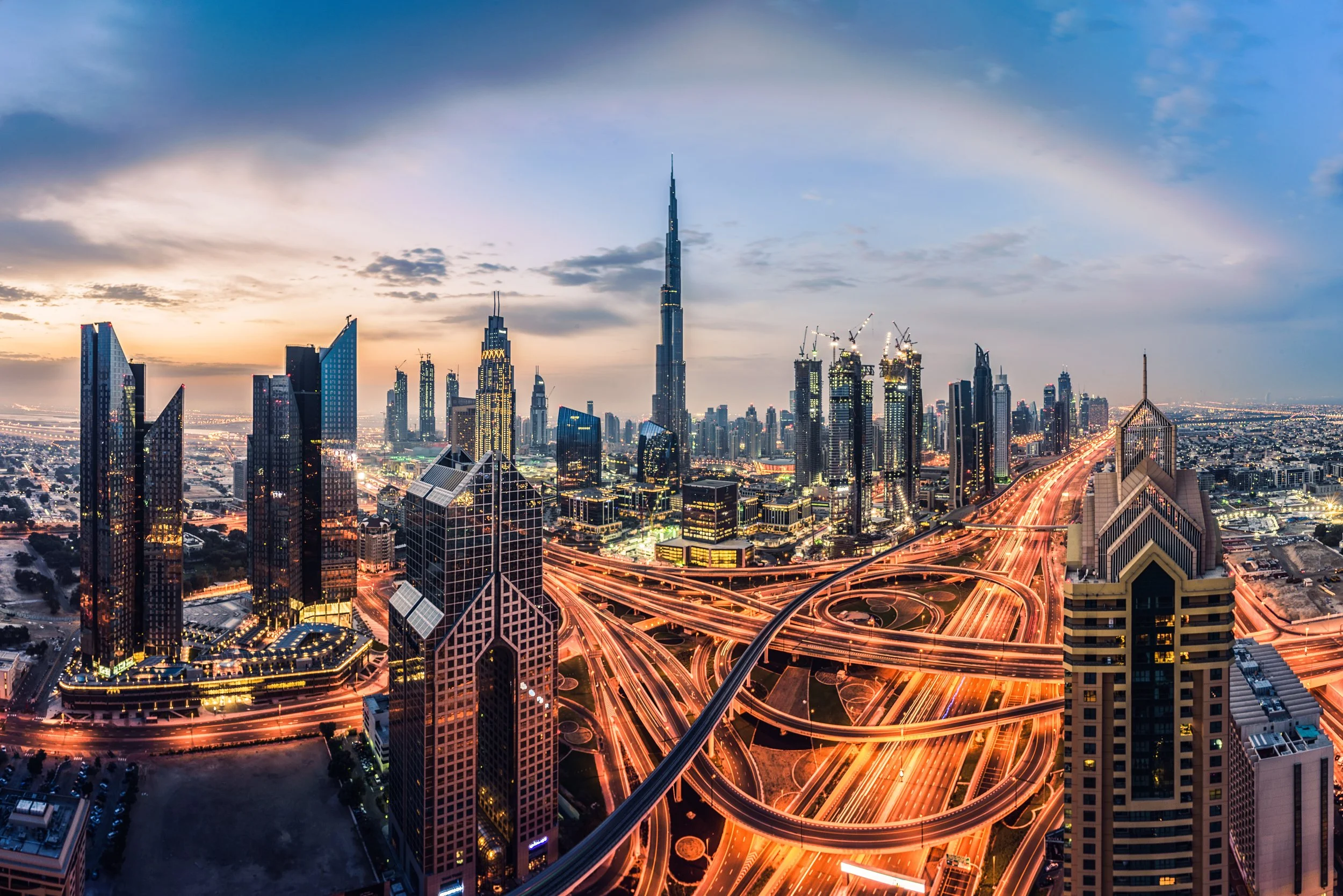 dubai skyline burj khalifa panorama