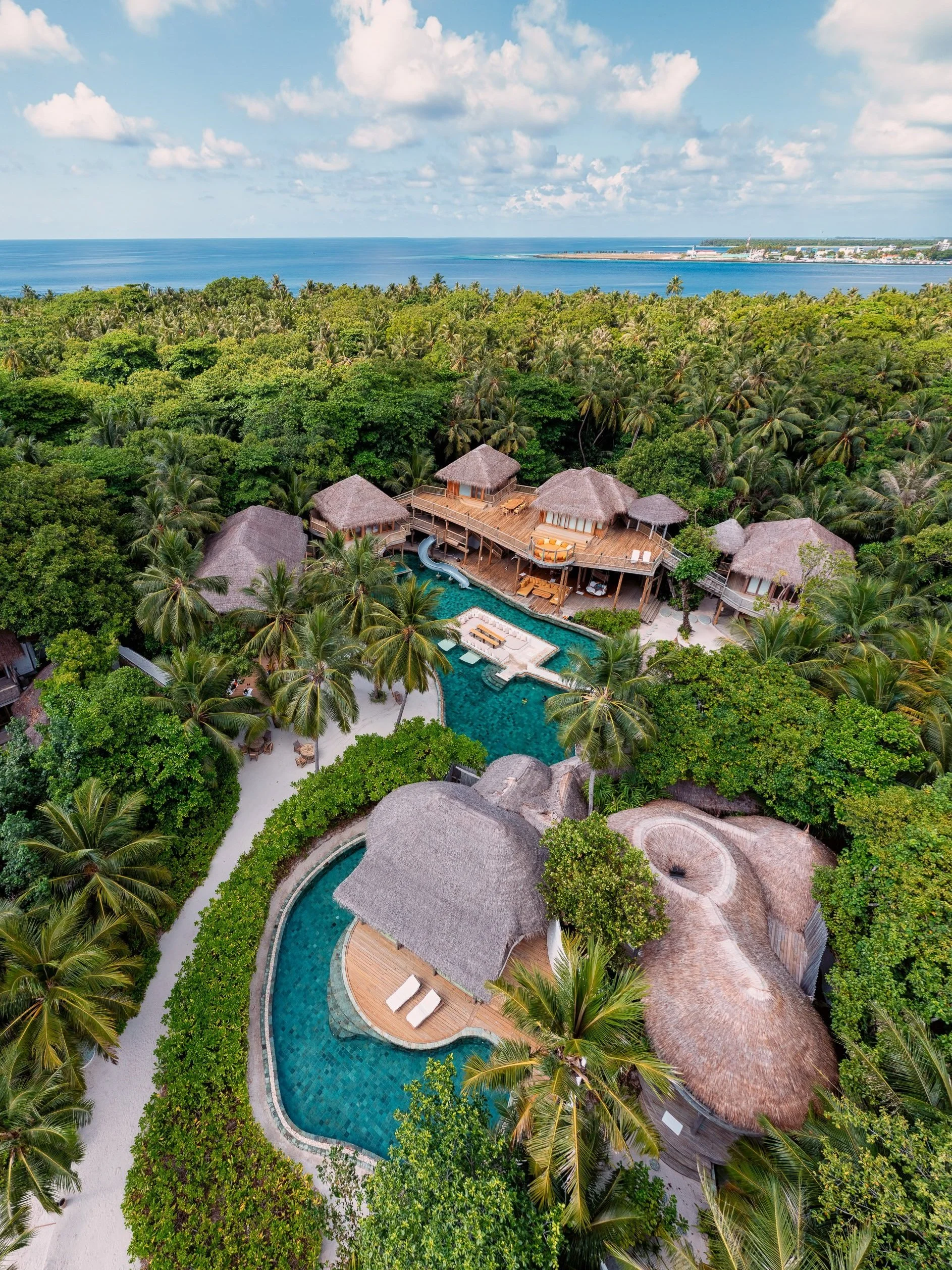 maldives luxury resort aerial